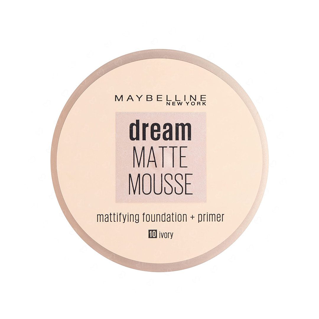 موس میبلین مدل Dream Matte Mousse شماره Ivory 10 حاوی پرایمر