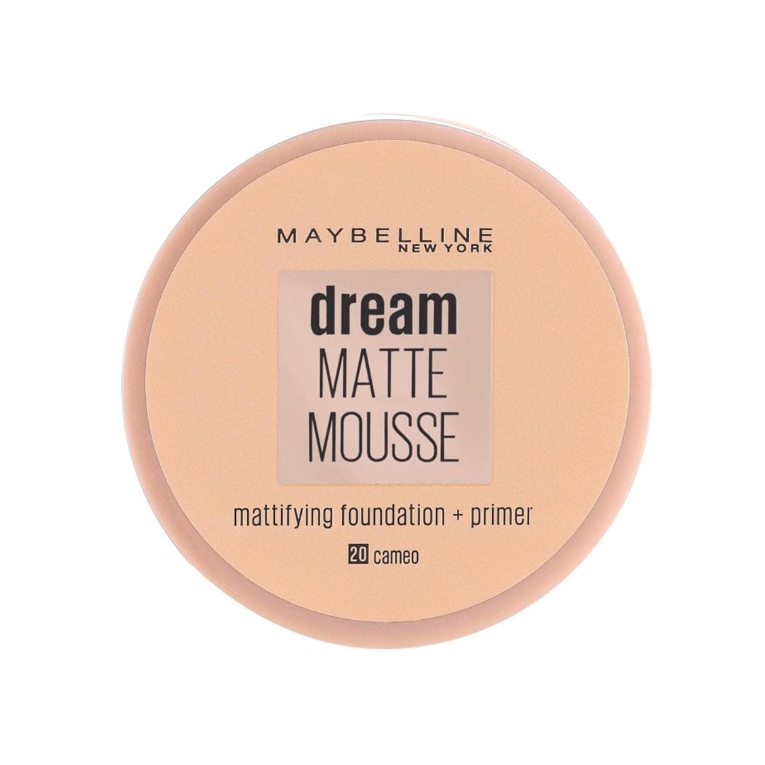 موس میبلین مدل Dream Matte Mousse شماره cameo 20 حاوی پرایمر