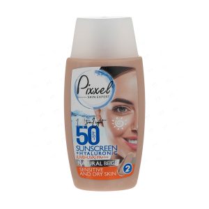 کرم ضد آفتاب پیکسل مدل NATURAL BEIGE مناسب پوست خشک تا حساس حاوی SPF50 حجم 50 میلی لیتر