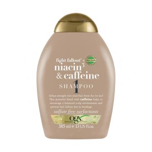 شامپو مو او جی ایکس مدل Niacin & Caffeine حجم 385 میلی لیتر