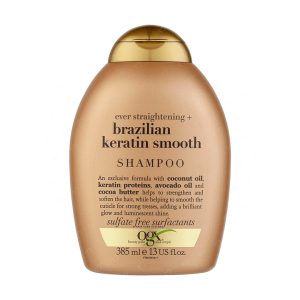شامپو مو او جی ایکس مدل Brazilian Keratin Smooth حجم 385 میلی لیتر