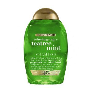 شامپو مو فاقد سولفات او جی ایکس مدل Teatree Mint حجم 385 میلی لیتر
