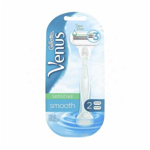 خودتراش سه لبه زنانه ژیلت مدل Venus Sensitive Smooth به همراه یدک 2 عددی