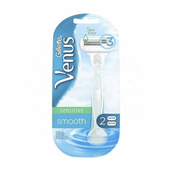 خودتراش سه لبه زنانه ژیلت مدل Venus Sensitive Smooth به همراه یدک 2 عددی - del 46590 cover