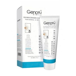 ضد آفتاب رنگی ژنوبایوتیک شماره 3 مناسب پوست خشک و معمولی حاوی SPF50 حجم 50 میلی لیتر