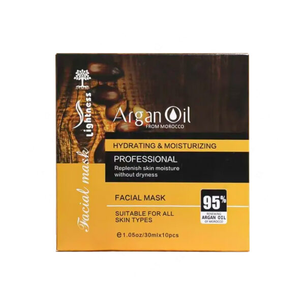 ماسک صورت ضدچروک و آبرسان لایتنس مدل Argan Oil بسته 10 عددی - جدیدترین مدل 1403 با بهترین قیمت