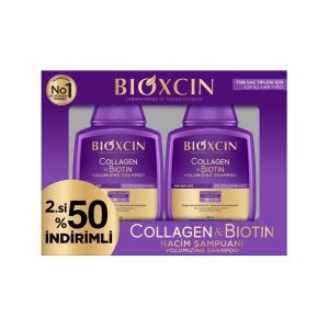 شامپو ضد ریزش و حجم دهنده بیوکسین مدل Collagen & Biotin حجم 300 میلی لیتر بسته 2 عددی