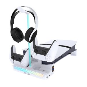 فن خنک کننده و شارژر دسته و پایه نگهدارنده پلی استیشن 5 اسلیم پی جی تک مدل GP-533S