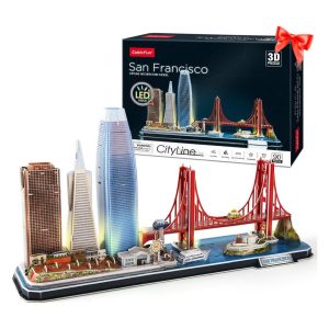 پازل سه بعدی کیوبیک فان مدل San Francisco همراه با چراغ LED