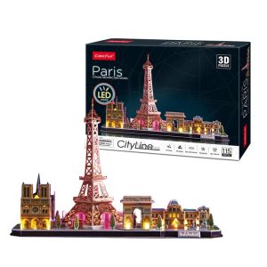 پازل سه بعدی کیوبیک فان مدل PARIS همراه با چراغ LED