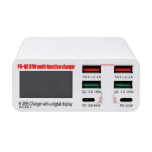 شارژر رومیزی 6 پورت 87 وات مدل WLX-896P